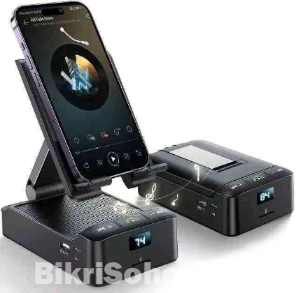 Phone Holder With Bluetooth Speaker & paower bank